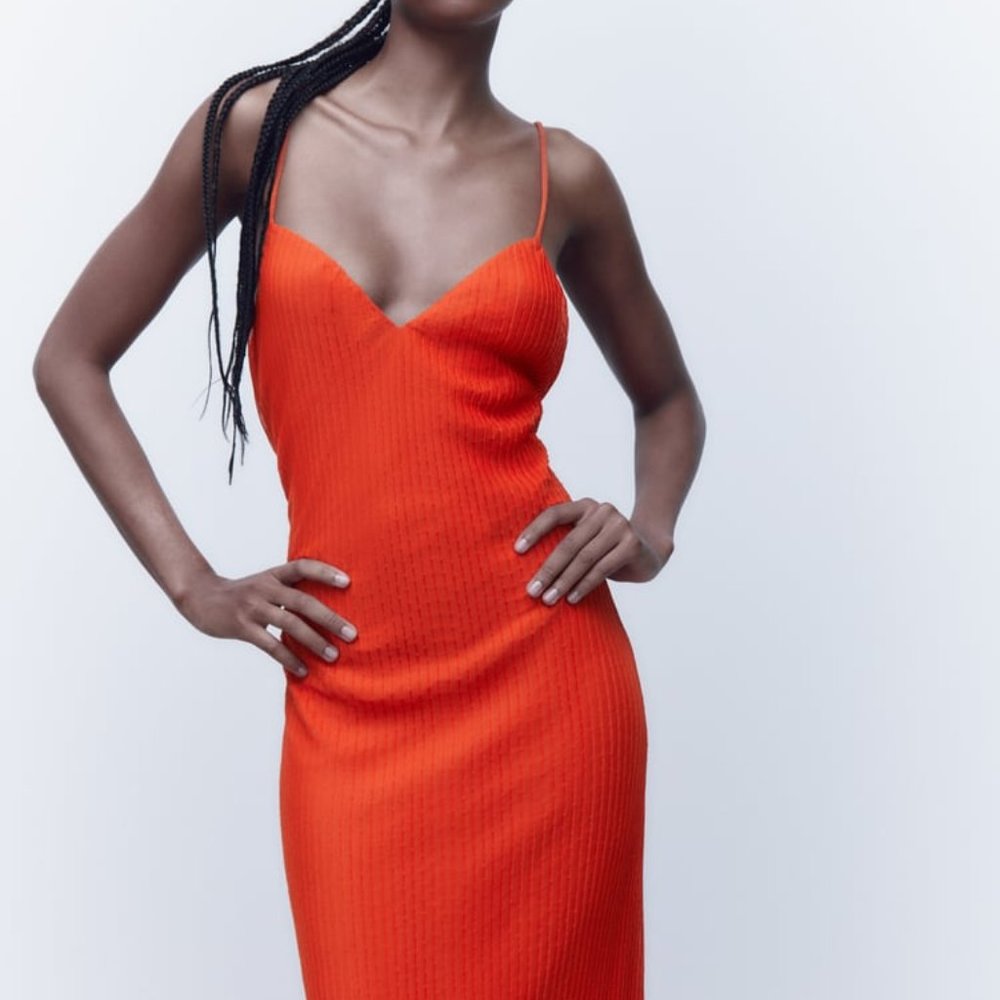 Zara - PLEATED MIDI DRESS - Picture 2 of 7